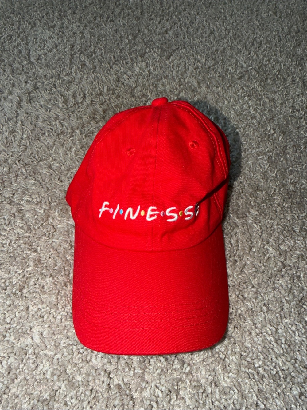 Red 'FINESSE' Baseball Cap “Friends Show” theme